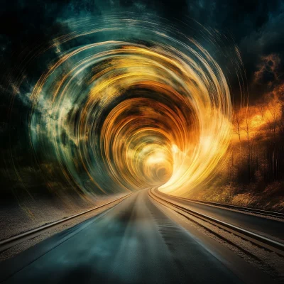 Swirling Light Tunnel