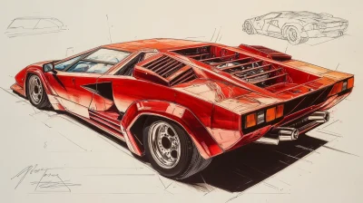 Lamborghini Countach Sketch