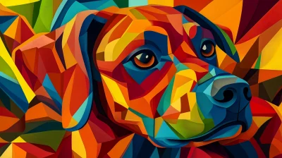 Cubist Dog Art