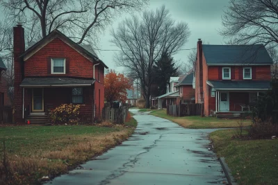 Gloomy Suburban Scene