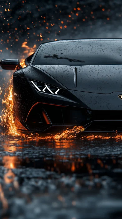 Lamborghini Huracan in Flames