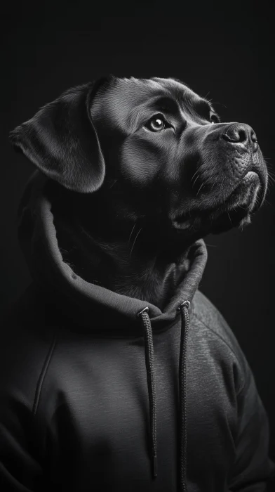 Rottweiler in Hoodie