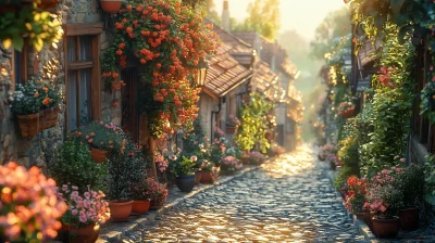 Rustic Cobblestone Street