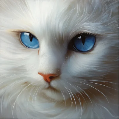 White Cat with Blue Eyes