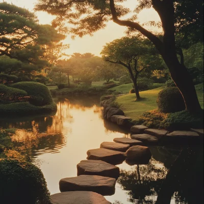 Japanese Garden at Golden Hour