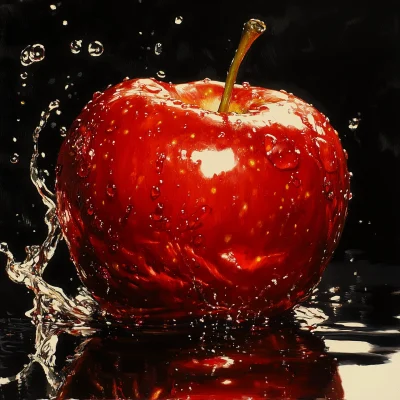 Red Apple on White Background