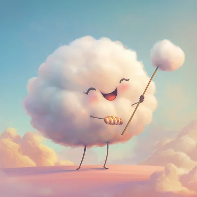 Playful Cloud Character