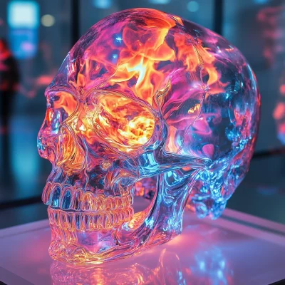 Neon Crystal Skull