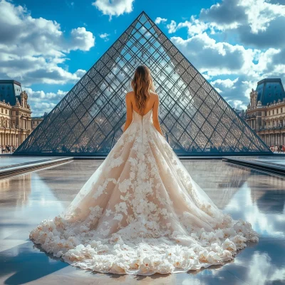 Bride in Louvre Square