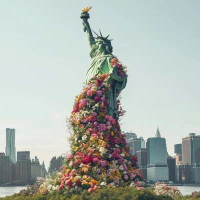 Statue of Liberty with Flowers