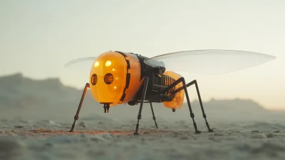 Flying Drone in Desert