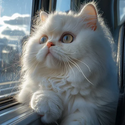 Persian Cat Enjoying the View