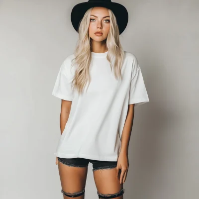 Oversized White T-Shirt Mockup