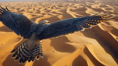 Falcon Over Desert