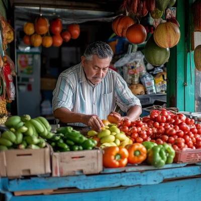 Neighborhood Market Scene