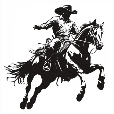 Cowboy Riding a Bronco