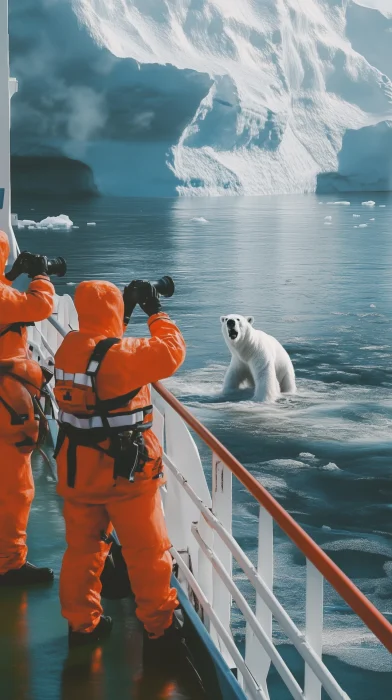 Rescuers and Polar Bear