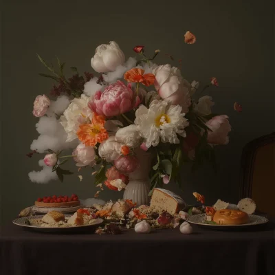 Exploding Bouquet in Dining Room