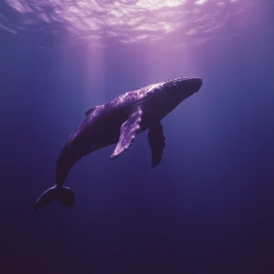 Cinematic Whale in Purple Hues