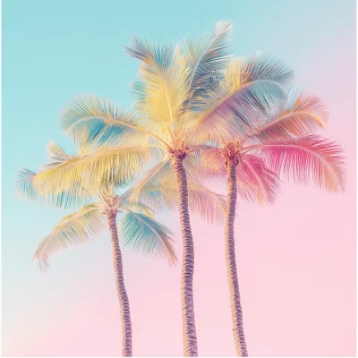 Minimalist Pastel Palms