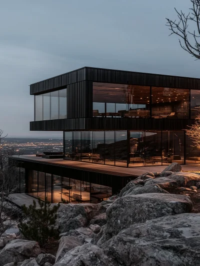 Modern Architecture and Natural Rocks