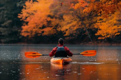 Kayaker on a Serene Lake