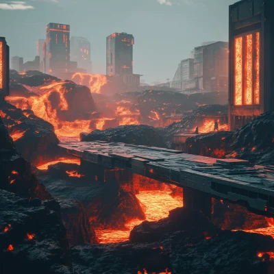 Futuristic Apocalyptic Lava City