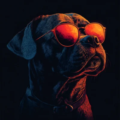 Retro Dog in Sunglasses