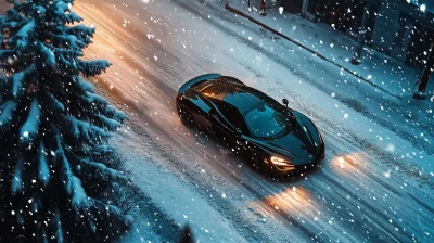 Snowy Night Drive