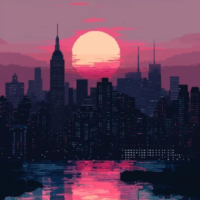 Pixel Art Skyline