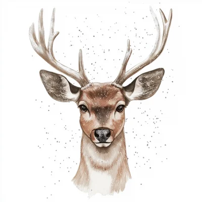 Watercolored Deer