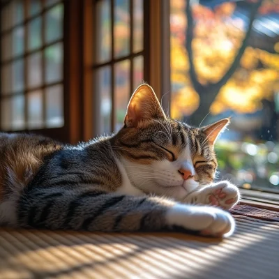 Japanese Cat Napping