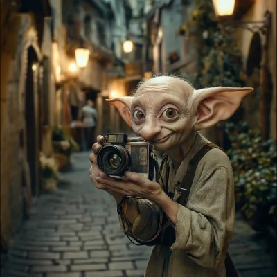 Magical Elf with Vintage Camera