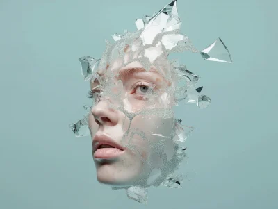 Ethereal Face with Crystals