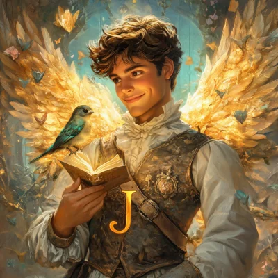 Smiling Prince with Golden Wings