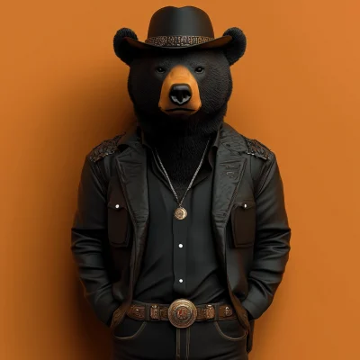 Stylish Bear Head Art