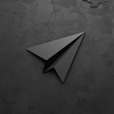 Black Matte Telegram Logo