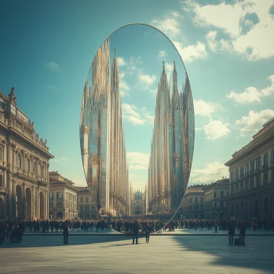 Mirror in Piazza del Duomo