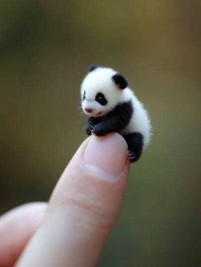 Tiny Panda on Finger