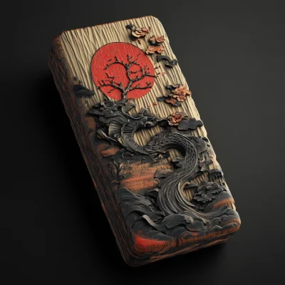 Traditional Japanese Hanko Stamp 3D Render