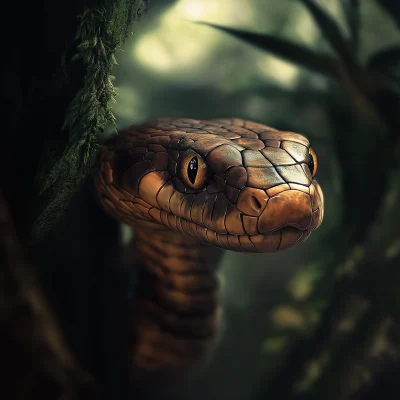 Curious Snake in the Jungle