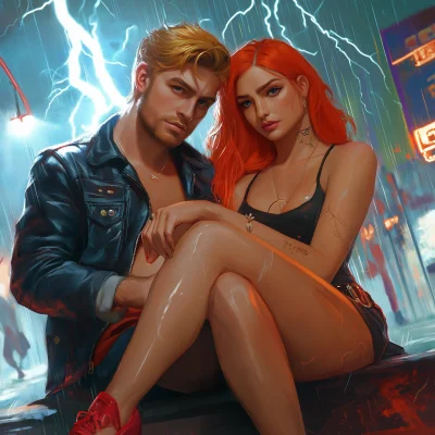 Couple in Thunderstorm