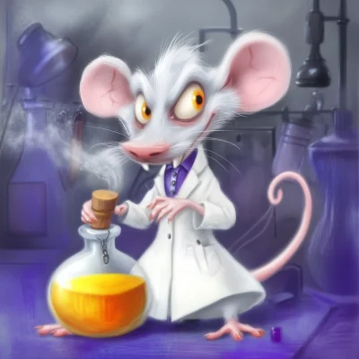 Mad Scientist Rat Character Design