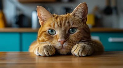 Curious Orange Cat