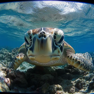 Sea Turtle Underwater