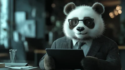 Sophisticated Panda Businessman