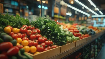 Close Up of Modern Grocery Store