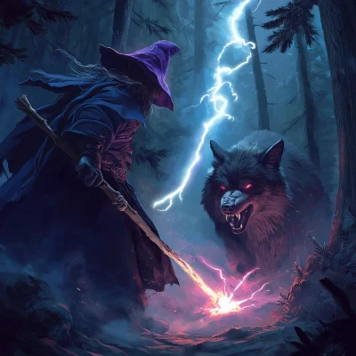 Mage casting lightning