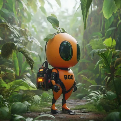 Futuristic Papaya Character