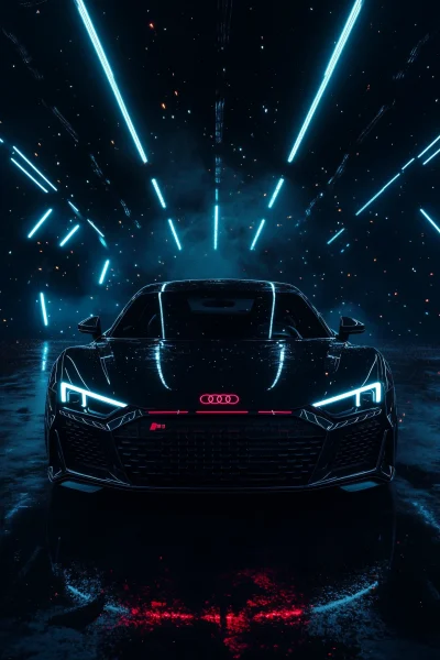 Audi R8 in a Reflective Void